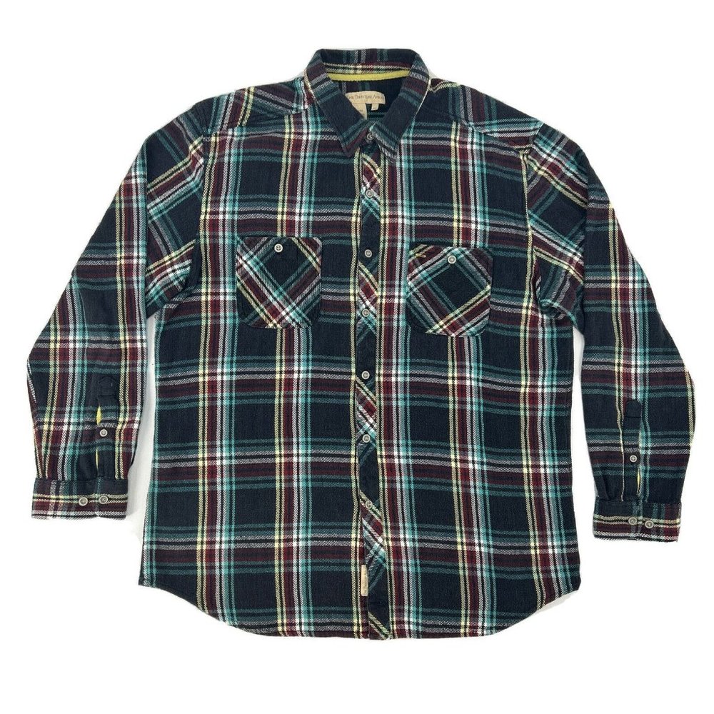 Territory Ahead Shirt‎ Men's XL Black Plaid Long Sleeve Button Down Flannel